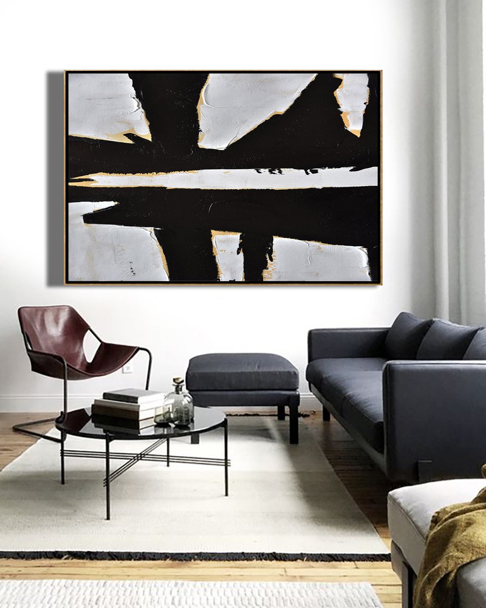 Horizontal Palette Knife Minimalist Art #C21Z